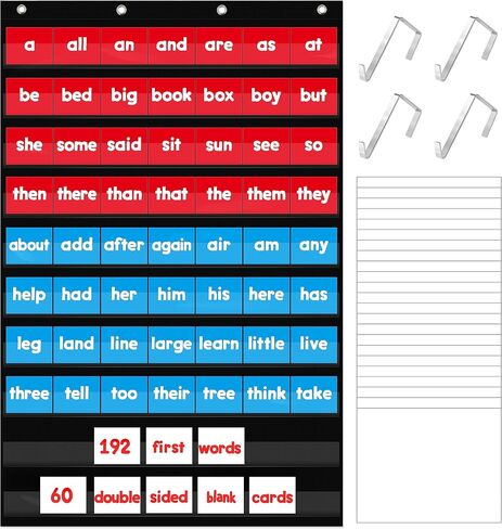 Daily Schedule Pocket Chart, Class Schedule with 7 Clear Pockets plus 3 Over Door Hangers for Classroom Home School Schedule organization & Time management-Fits 3.5" Sentence Strips & Word Cards in Saudi Arabia