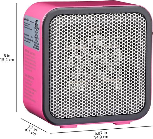 Amazon Basics 500-Watt Ceramic Small Indoor Space Heater, Personal Mini - 3.4 x 5.8 x 6 Inch, Black in Kuwait