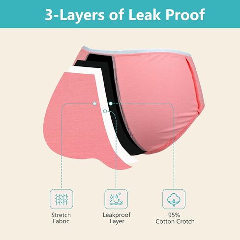 Teen Girls Period Underwear Menstrual Leakproof Panties for First Period Starter Panty Kids Cotton Protective Brief in Saudi Arabia