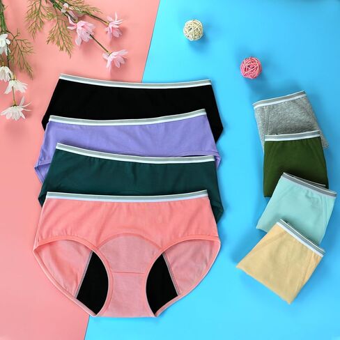 Teen Girls Period Underwear Menstrual Leakproof Panties for First Period Starter Panty Kids Cotton Protective Brief in Saudi Arabia
