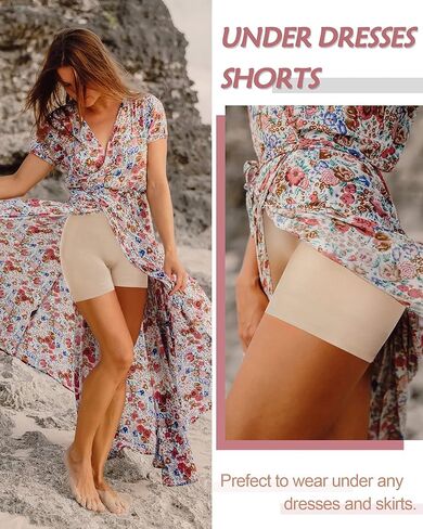 شورت Reamphy سهل الارتداء للنساء تحت الفساتين، سراويل داخلية بدون خياطة للأولاد، سراويل قصيرة ناعمة مضادة للاحتكاك in Kuwait