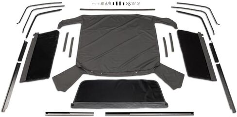 RAMPAGE PRODUCTS Rampage Complete Soft Top | Vinyl, Black Diamond Color with Tinted Windows, includes Frame & Hardware | 98401 | Fits 1966 - 1977 Ford Bronco in Kuwait