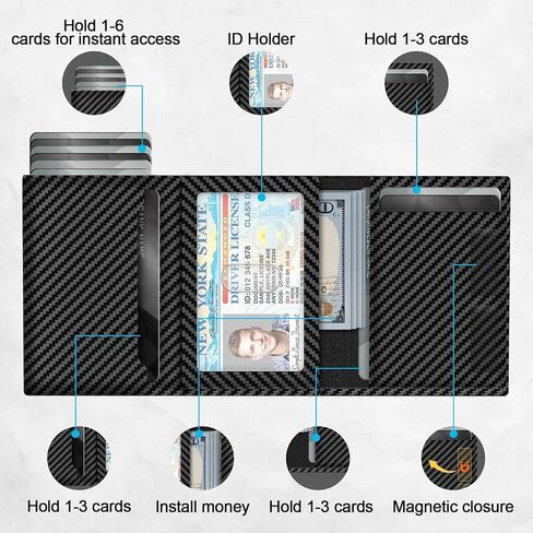 GAOCHALE Wallet for Men Pop up Card Holder, Smart, Slim, Minimalist Design for Front Pocket, Premium RFID Blocking, 10-14 Card Capacity | ID Window | Cash Slot(Black) in Saudi Arabia