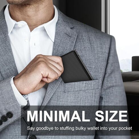 GAOCHALE Wallet for Men Pop up Card Holder, Smart, Slim, Minimalist Design for Front Pocket, Premium RFID Blocking, 10-14 Card Capacity | ID Window | Cash Slot(Black) in Saudi Arabia
