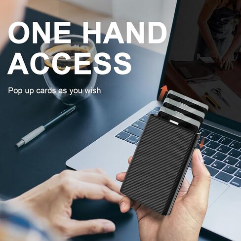 GAOCHALE Wallet for Men Pop up Card Holder, Smart, Slim, Minimalist Design for Front Pocket, Premium RFID Blocking, 10-14 Card Capacity | ID Window | Cash Slot(Black) in Saudi Arabia