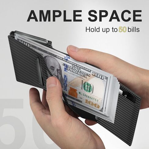 GAOCHALE Wallet for Men Pop up Card Holder, Smart, Slim, Minimalist Design for Front Pocket, Premium RFID Blocking, 10-14 Card Capacity | ID Window | Cash Slot(Black) in Saudi Arabia