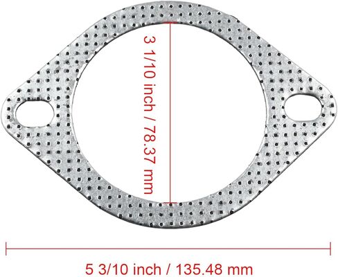 5 قطعة 120-07610-0005 حشية العادم ارتفاع درجة الحرارة 3 في 2 الترباس لرؤوس توربو النازل Catback رؤوس شفة من الفولاذ المقاوم للصدأ استبدال 120076100005 in Kuwait