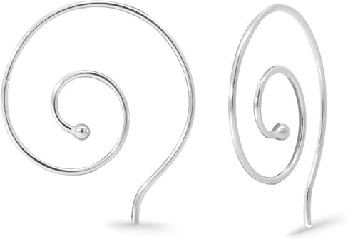 Boma Jewelry Sterling Silver Spiral Pull Through Hoop Earrings in Kuwait