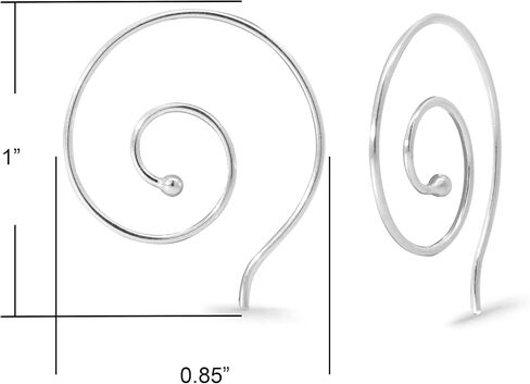 Boma Jewelry Sterling Silver Spiral Pull Through Hoop Earrings in Kuwait