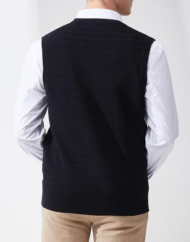 Men's V-Neck Sleeveless Pullover Sweater Casual Argyle Sweater Vest in Saudi Arabia