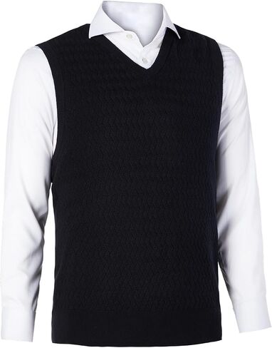 Men's V-Neck Sleeveless Pullover Sweater Casual Argyle Sweater Vest in Saudi Arabia