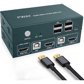 شاشات مزدوجة 1 كمبيوتر Kvm Switch HDMI 4K @ 60HZ