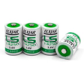 elxjar (5-Pack) LS-14250 1/2 AA 3.6V Lithium Battery (Non Rechargeable) for SAFT Water Meter Electricity Meter Gas