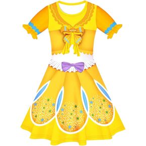 Girl Princess Style Casual Dress, Summer Special Occasion Outfits, Casual Costumes Round Neck Long Dress for Girls