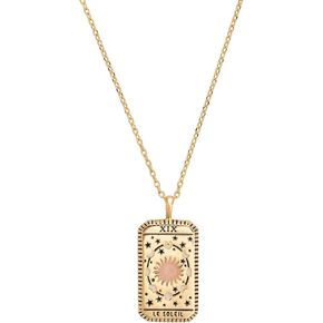 Wanderlust + Co Le Soleil Silver Tarot Chain Necklace - Rhodium Plated Hypoallergenic Shower-safe Jewelry in Saudi Arabia