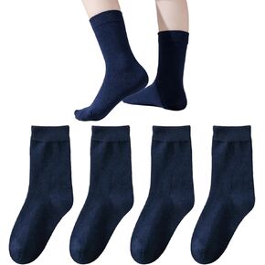 جوارب للأولاد والبنات بدون خياطة، جوارب مدرسية ناعمة، جوارب ربلة الساق، أسود وأبيض، كحلي in Kuwait