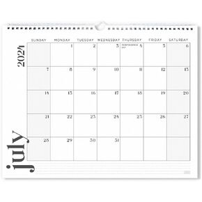 S&O Modern Minimal 2025 Wall Calendar - Tear-Off Monthly Calendar - 18 Month Academic Wall Calendar - Hanging Calendar to Track Anniversaries & Appointments - 13.5"x10.5"in