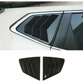 Rear Side Window Louvers Compatible with Nissan Rogue 2014-2020 Sport Style Air Vent Scoop Shades Cover Blinds,Not for Sport Version (2014-2020 Rogue, Glossy Black)