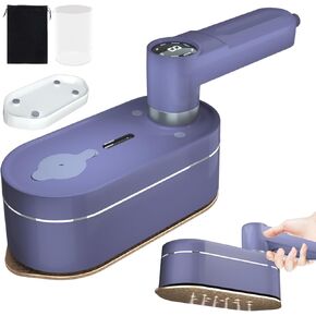 Mini Steam Iron for Clothes, 1100W Portable Travel Iron for Dry & Wet, Ceramic Soleplate, Clothes Iron Steam with 3 Preset Steam for Variable Fabric, w/Travel Pouch & Stand