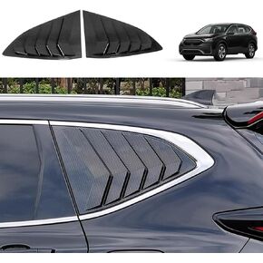 for CRV 2017-2022 Racing Style Rear Side Window Louvers Air Vent Scoop Shades Panel Cover Auto Exterior Decoration Trim Accessories for Honda CRV 2017 2018 2019 2020 2021 2022(Bright Black)