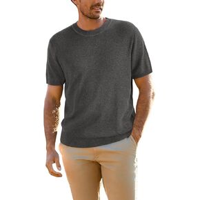 Arach&Cloz Mens Ultra-Soft Sweater Shirt 2024 Summer Wool Blended Knit Clothes Casual Fall Crewneck Fashion Pullover