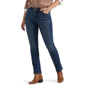 Lee Women's Ultra Lux Comfort with Flex Motion Straight Leg Jean, Greet The Day, 8 Long