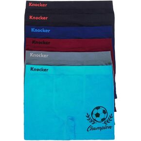 Knocker Nylon Stretchable Compression Boxer Brief 6-Pcs Set, Assorted Colors (One Size, Heathered Strips) in Kuwait