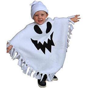 Merqwadd Unisex Toddler Baby Halloween Costume Ghost Cloak Poncho Cape Cosplay with Hat Outfits for Kids