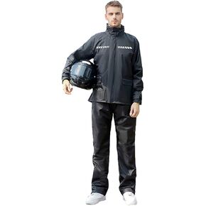 Harssidanzar Mens Motorcycle Rain Coat Waterproof With Jacket Pant SM301US