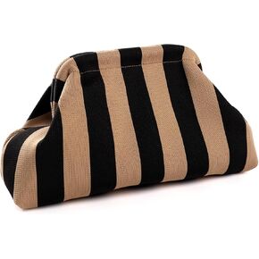 Woven Dumpling Bags for Women Pink and Green Purse Colorblock Clutch Crochet Purses Handbags Summer Beach Clutch 2024