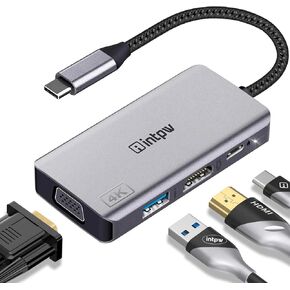USB C to Dual HDMI Adapter 4K @30hz, Dual Monitor Adapter, PD Charging, USB 3.0 Port, Type C to HDMI Converter for MacBook Pro Air 2020/2019/2018,LenovoYoga 920/Thinkpad T480,Dell XPS 13/15/17
