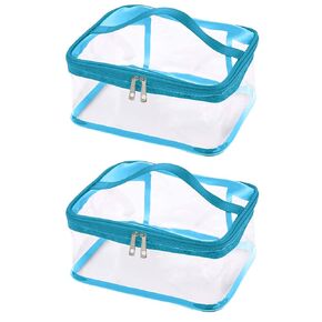 Louise Maelys Portable Clear Makeup Bag Zipper Waterproof Transparent Travel Storage Pouch Cosmetic Toiletry Bag With Handle