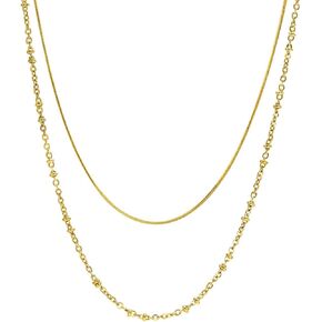 Jude Jewelers Stainless Steel Double Layers Chain Wedding Statement Cocktail Party Necklace