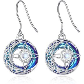 INFUSEU Sterling Silver Celtic Knot Dangle Earrings for Women Girls, Irish Jewelry Good Luck Gifts for Her