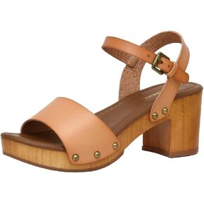 CUSHIONAIRE Women's Sloan Faux Wood Sandal +Memory Foam & LiteSole Technology -Wide Widths Available, White 8