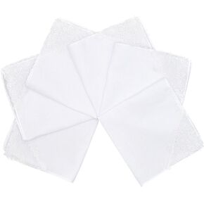 Selected Hanky Women's Cotton Handkerchiefs with Crohet Lace at Corner, Ladies Hankies for Bridal Wedding 12 Pcs Set