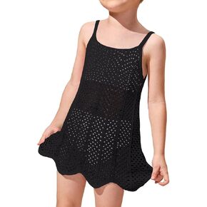 Girl's Cover up Short Beach Cami Dress Strap Cable Knit Swimsuit Bikini Cover Up