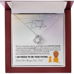 To My Daughter Necklace From Dad, Daughter Gifts From Dad, Father Daughter Necklace To My Beautiful Daughter I'm Proud To Be Your Father Birthday Gifts For Teen Girls Daughter Christmas Graduation Valentine Idea Gifts For Daughter