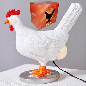 Chicken Egg lamp,3D Chicken Table lamp,Lifelike LED Egg lamp,Resin Chicken Egg Night Light with USB (Chicken Egg lamp)