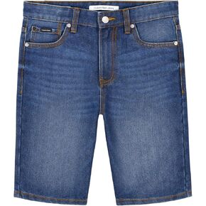 Calvin Klein Boys' Relaxed Fit Denim Shorts, 5-Pocket Style, Zipper Fly & Button Closure