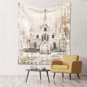 CEUFOUE Motivational Wolf Tapestry Christian Wolf Painting Wall Hanging Vintage Inspirational Wolves Tapestry for Bedroom Living Room Dorm 60x40 Inches