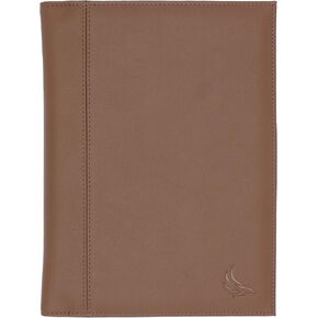 Eco Leather Portfolio - Planner Cover - Fits Different A5 or Half Letter Planners or Notebooks Folio Case with Pen Holder Business Card Holder, Waterproof (Light Brown)
