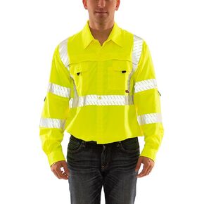 Tingley Job Sight S76522 High Visibility Class 3 Sportsman Shirt, Extra-Large, Fluorescent Yellow-Green