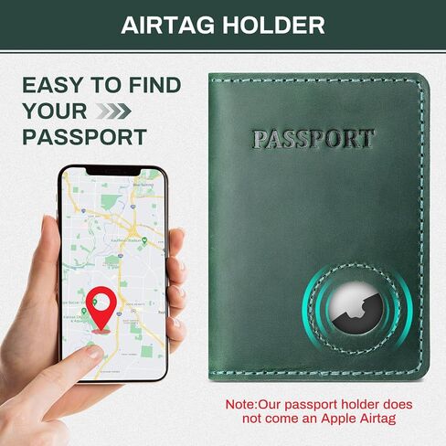 حامل جواز السفر مع فتحة Airtag، محفظة سفر للرجال من الجلد المحبب بالكامل وغطاء لجواز السفر للنساء in Saudi Arabia