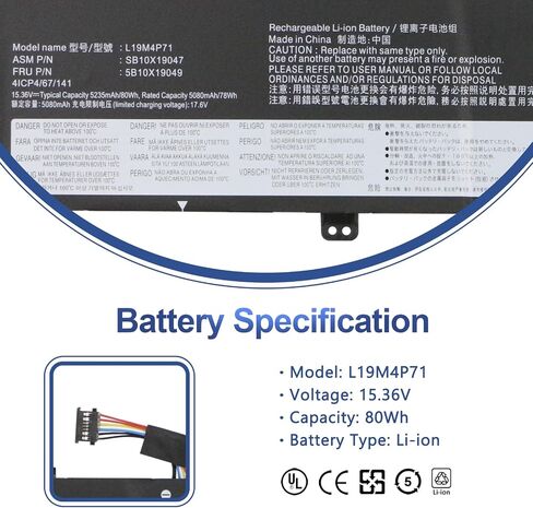 ANTIEE L19L6P71 L19C6P71 Battery for Lenovo ThinkPad P15 P17 T15G G1 G2 Gen 1 2 Mobile Workstation 20ST 20SU 20SN 20SQ 20YU 20YQ 20YS 20YR 20UR 20US 20ST000DGE 20YU0003GE 5B10W13958 5B10W13959 94WH in Saudi Arabia