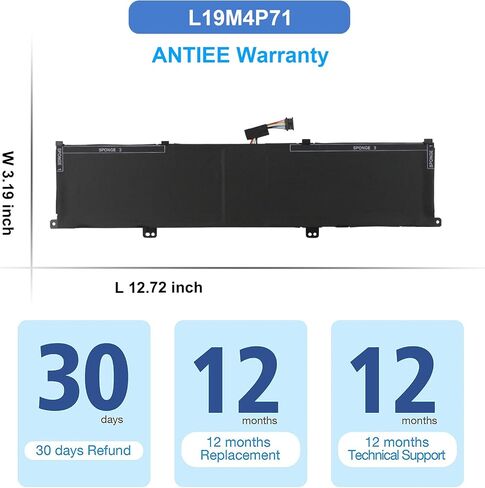 ANTIEE L19L6P71 L19C6P71 Battery for Lenovo ThinkPad P15 P17 T15G G1 G2 Gen 1 2 Mobile Workstation 20ST 20SU 20SN 20SQ 20YU 20YQ 20YS 20YR 20UR 20US 20ST000DGE 20YU0003GE 5B10W13958 5B10W13959 94WH in Saudi Arabia