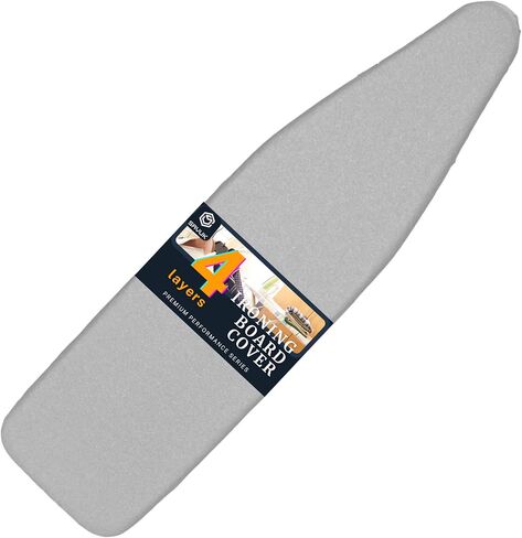 Ironing Board Cover and Pad with Standart Size Adjustable Elastic Edge Fit, Extra Thick Padding, Heat Reflective, Non Stick Scorch and Stain Resistant, (Silver) in Kuwait