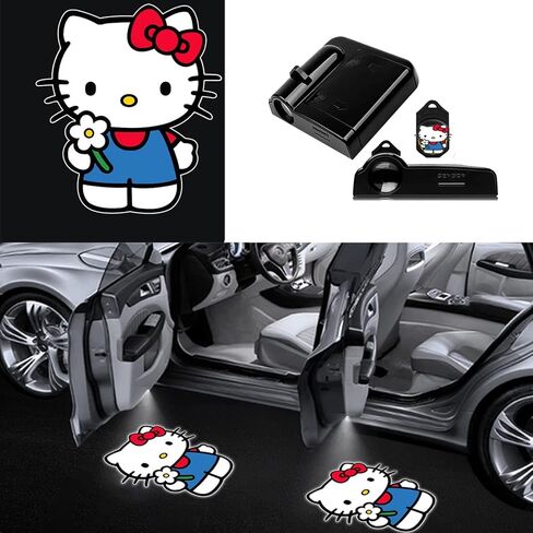2pcs Hello Kitty LED Projector Car Door Step Courtesy Welcome Lights in Saudi Arabia
