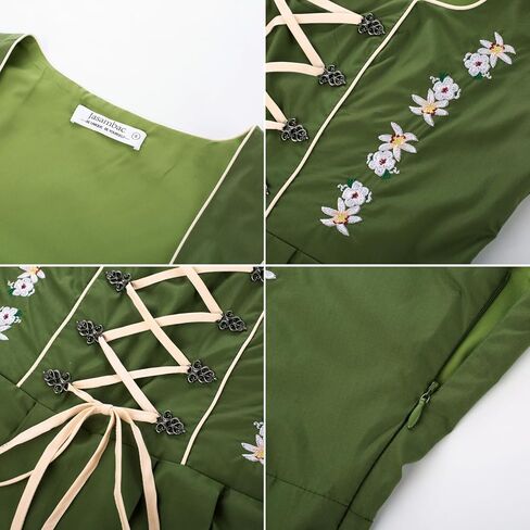 JASAMBAC Women's German Dirndl Dress Costumes 3 Pieces for Oktoberfest Carnival in Kuwait