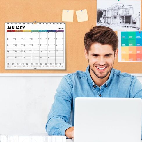 Dunwell Large Wall Calendar 2024-2025 - (Colorful) 12x15 Wall Calendar, Use Now to December 2025, Big 15 x 12 Hanging Calendar or Monthly Calendar for Desk, 2024-25 Academic Calendar in Saudi Arabia
